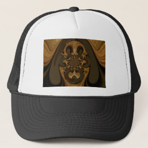 Skriv ut "Coffee Brown Fluid Kaleidoscope Art Prin Truckerkeps