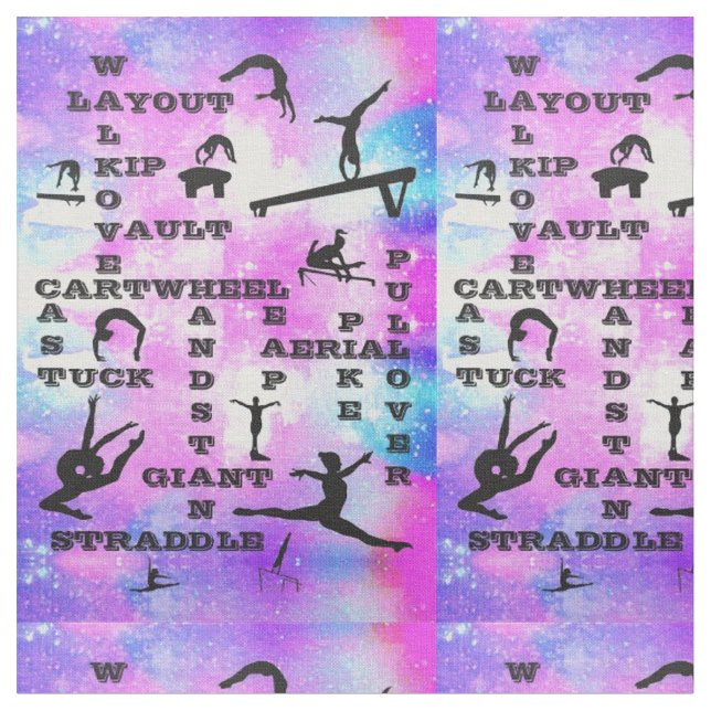 Skriv ut Crossword-kunskaper för Flickls Gymnastic Tyg (Närbild)