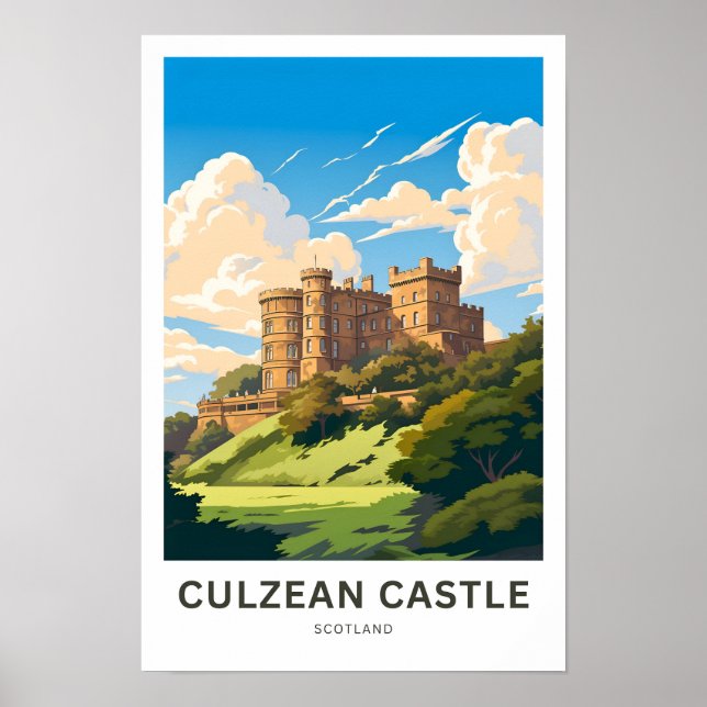 Skriv ut Culzean Castle Scotland Travel Poster (Framsidan)