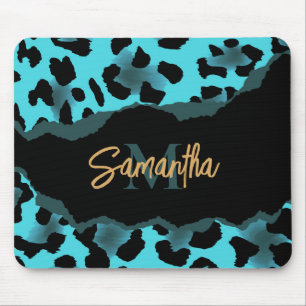 Skriv ut Cute Blue Leopard Musmatta