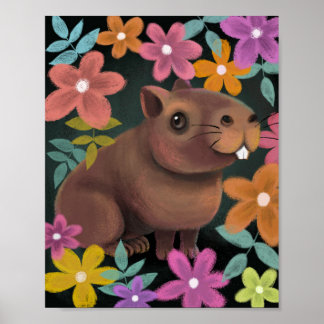 Skriv ut Cute Capybara. Poster