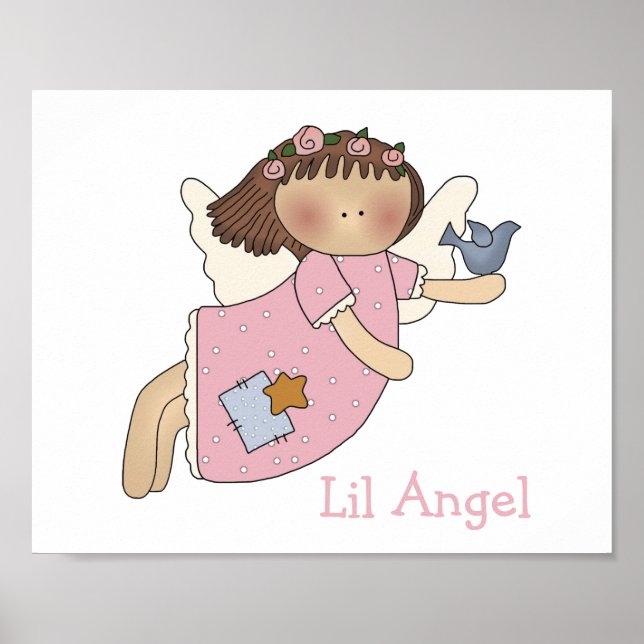 Skriv ut Cute Girls Angel Poster (Framsidan)
