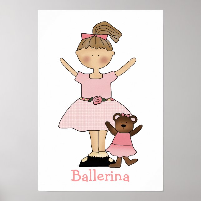 Skriv ut Cute Girls Ballerina Poster (Framsidan)