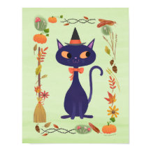 Skriv ut Cute Halloween Witch Cat Art