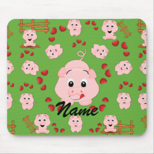Skriv ut "Cute Little Piggies" och "Hearts Mönster Musmatta