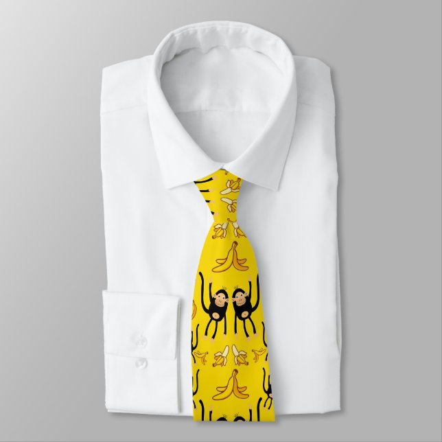Skriv ut Cute Monkey och Banana Slips (Bunden)