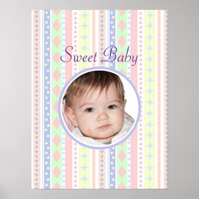 Skriv ut Cute Pastel Baby Poster (Framsidan)