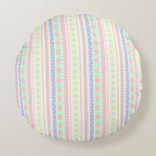 Skriv ut Cute Pastel Baby Rund Kudde