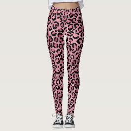 Skriv ut Cute Rosa Leopard Leggings