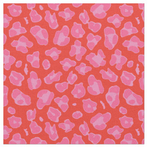 Skriv ut Cute Rosa & Red Leopard Tyg