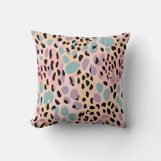Skriv ut dekorativ kudde Pastel Leopard (Framsida)