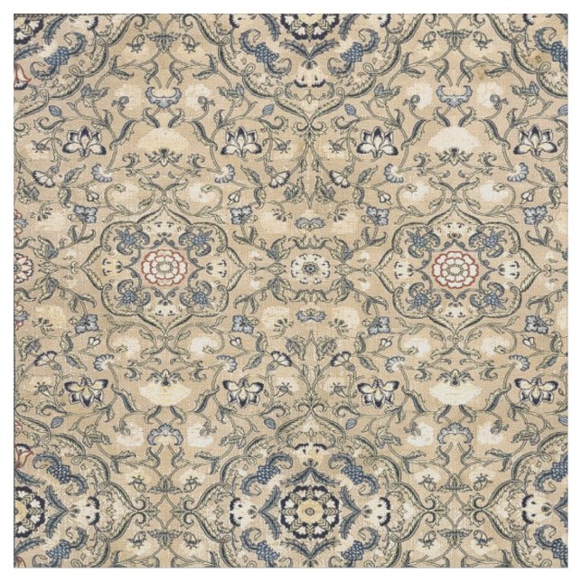 Skriv ut den 17:e Blommigten Brocade Mönster från  Tyg (Närbild)