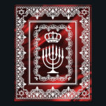 Skriv ut den judiska Menorah Krona Faux Snöre Pape Fototryck<br><div class="desc">Visning den här fantastiska teckningen i ram efter eget val. Den här vita faux snöre-papercut-designen kan placeras på valfri bakgrund struktur eller färg.</div>