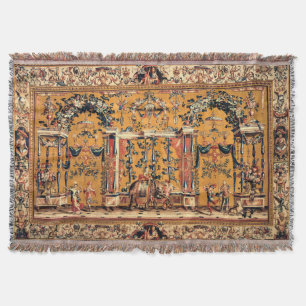 Skriv ut det Elephant Antique Fransk Tapestry Filt