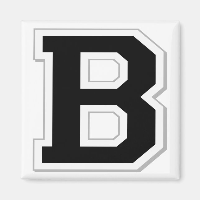 Skriv ut det första Brev B i svart magnet (Framsidan)