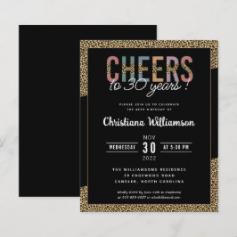 Skriv ut det moderna 30års födelsedag Party Leopar