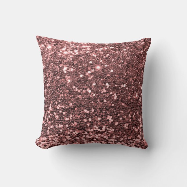 Skriv ut det moderna Guld Faux Glitter Shine Ro Kudde (Framsida)