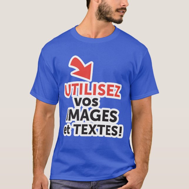 Skriv ut dina DIY-designs online på franska Tee (Framsida)