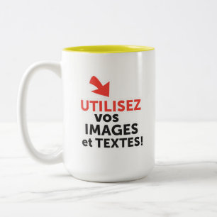 Skriv ut dina DIY-designs online på franska Två-Tonad Mugg