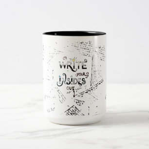 Skriv ut dina inre! Motivationsförfattares motto Två-Tonad Mugg
