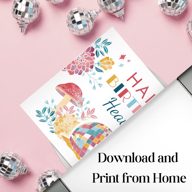 Skriv ut Disco Garden Party Grattis på födelsedage Poster (Skapare uppladdad)