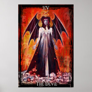 Skriv ut Djävulen Tarot Card Poster