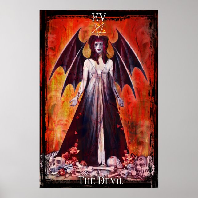 Skriv ut Djävulen Tarot Card Poster (Framsidan)