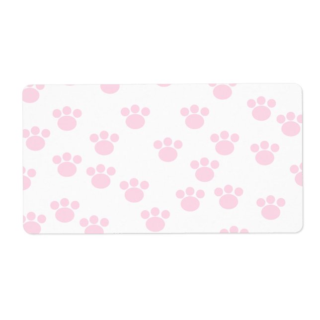 Skriv ut djurpaw. Ljusa rosa och vita Mönster. Fraktsedel (Framsidan)