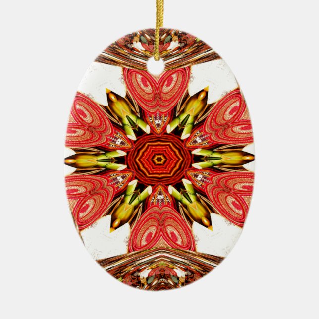Skriv ut Dockle Blommigt Art Julgransprydnad Keramik (Framsidan)