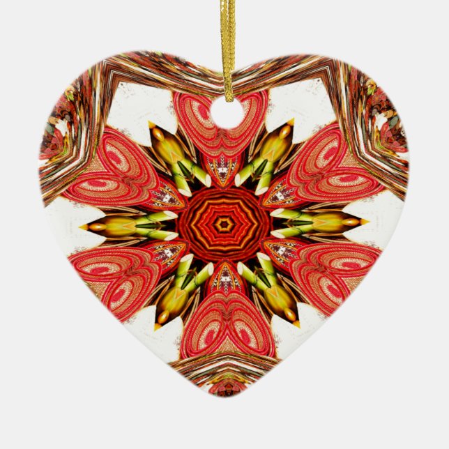 Skriv ut Dockle Blommigt Art Julgransprydnad Keramik (Framsidan)