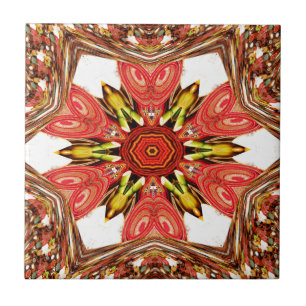 Skriv ut Dockle Blommigt Art Kakelplatta