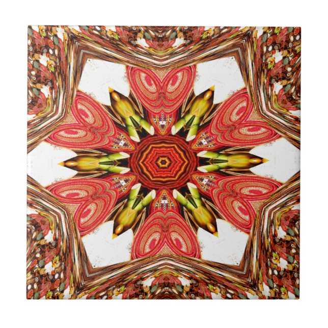 Skriv ut Dockle Blommigt Art Kakelplatta (Framsidan)