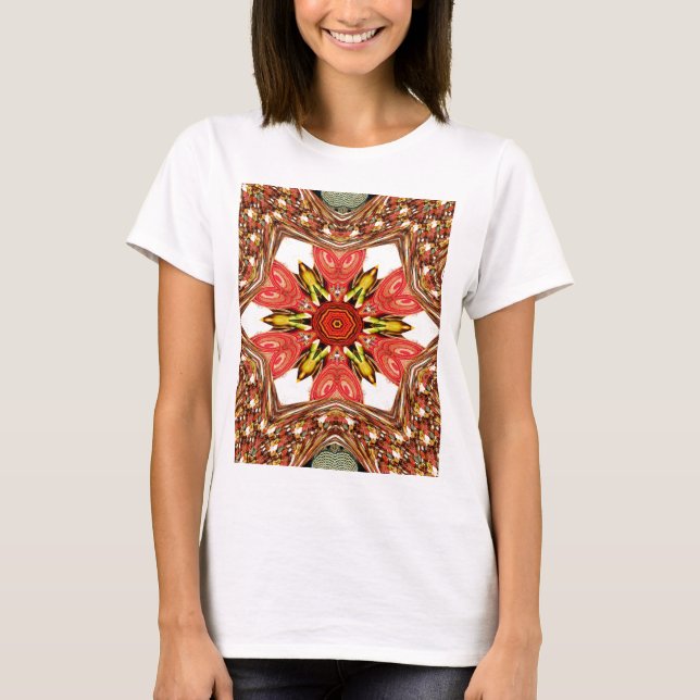 Skriv ut Dockle Blommigt Art T-shirt (Framsida)