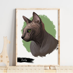 Skriv ut Donskoy Cat Skriv ut kattvägg Poster