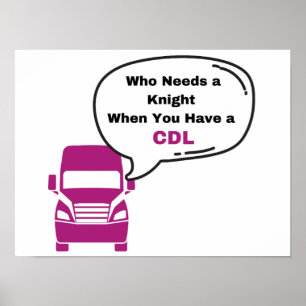 Skriv ut drivrutinen CDL Female Lastbil Poster