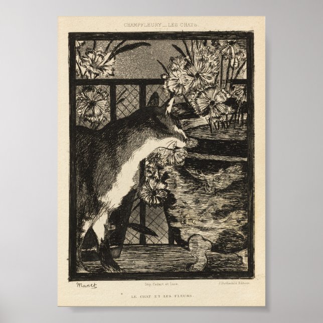 Skriv ut Eduard Manet Cats Poster (Framsidan)