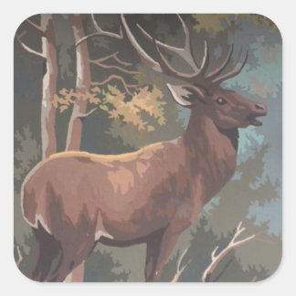 Skriv ut efter nummer elk fyrkantigt klistermärke