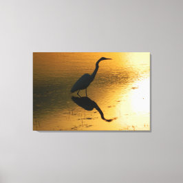 Skriv ut Egret Sunset Wrapped Canvas