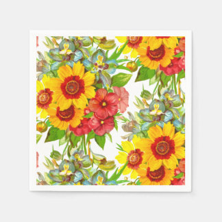 Skriv ut elegant Blommigt Pappersservett