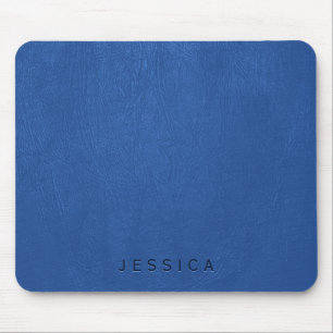 Skriv ut elegant Blue Faux Leather Struktur Musmatta