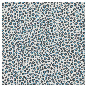 Skriv ut elegant Blue Glitter Black Leopard Animal Tyg
