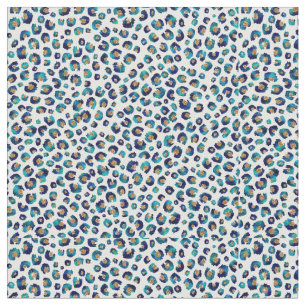 Skriv ut elegant Blue Guld Glitter Leopard Animal Tyg