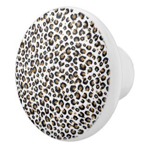 Skriv ut elegant Guld Glitter Black Leopard Animal Knopp