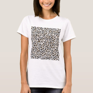 Skriv ut elegant Guld Glitter Black Leopard Animal T Shirt
