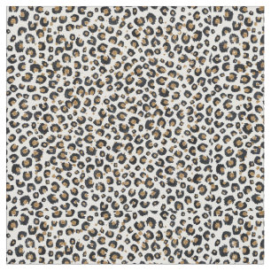 Skriv ut elegant Guld Glitter Black Leopard Animal Tyg