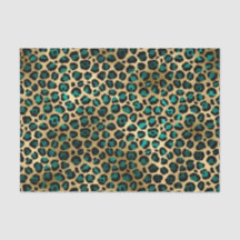 Skriv ut elegant Guld Teal Leopard Animal
