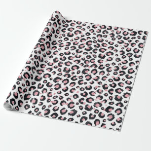 Skriv ut elegant Ro Guld Black Leopard Animal Prin Presentpapper