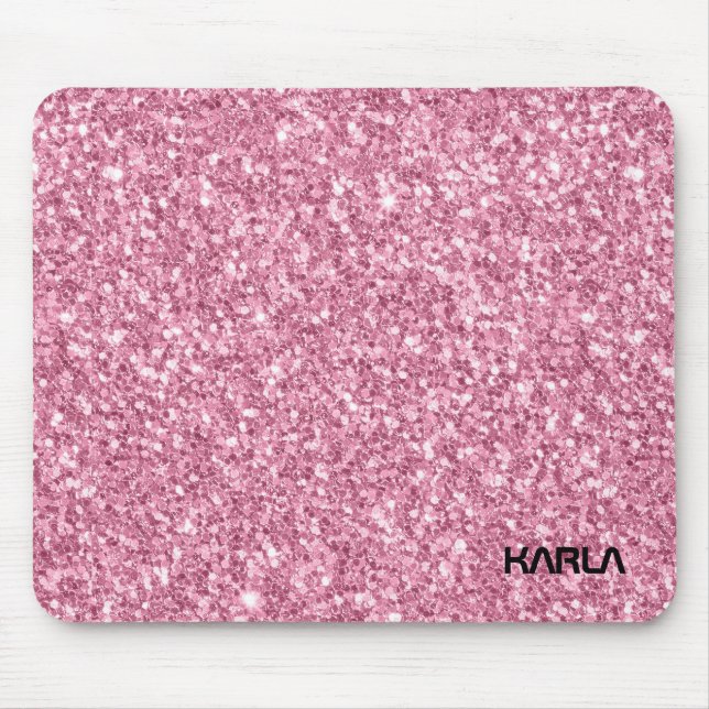 Skriv ut elegant Rosa Glitter Struktur Musmatta (Framsidan)