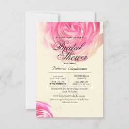 Skriv ut elegant Söt Rosa ros Inbjudningar