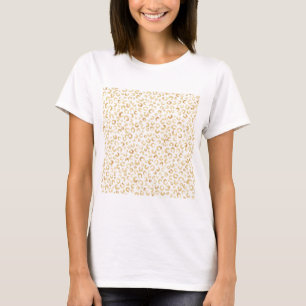Skriv ut elegant White Guld Glitter Leopard Animal T Shirt